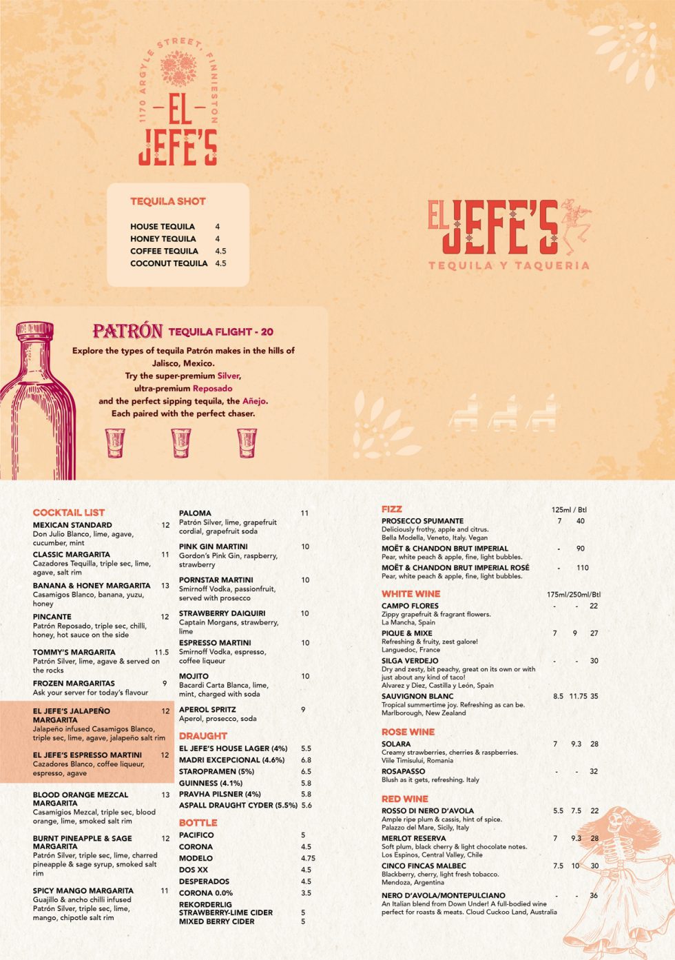 Menus - EL JEFE'S